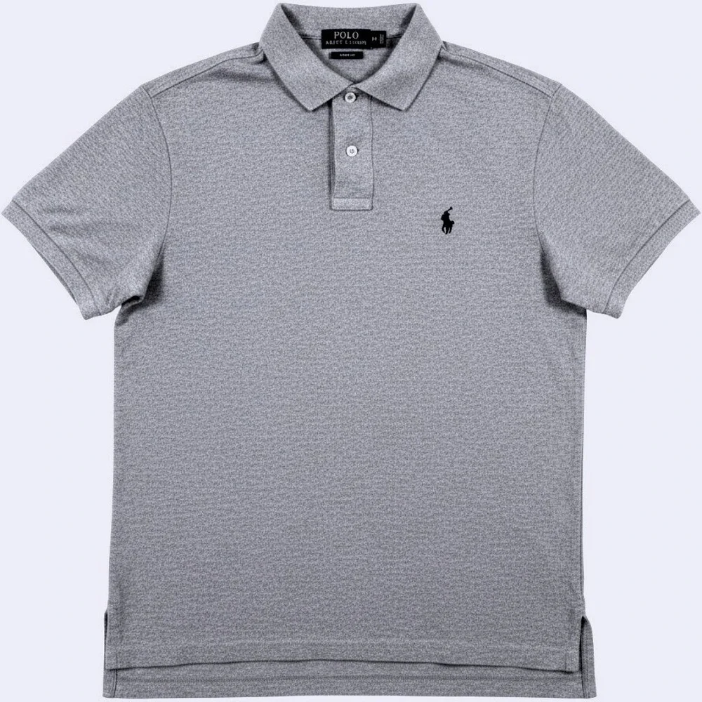 Polo Ralph Lauren Custom Fit Polo Shirt Mens M Gray Short Sleeve Preppy Golf